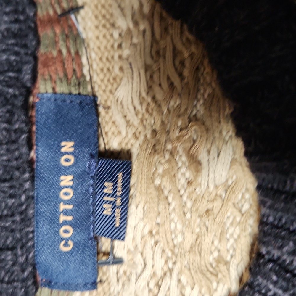 Cotton On Black and Olive Patterned Crewneck Sweater - Picture 2 of 4
